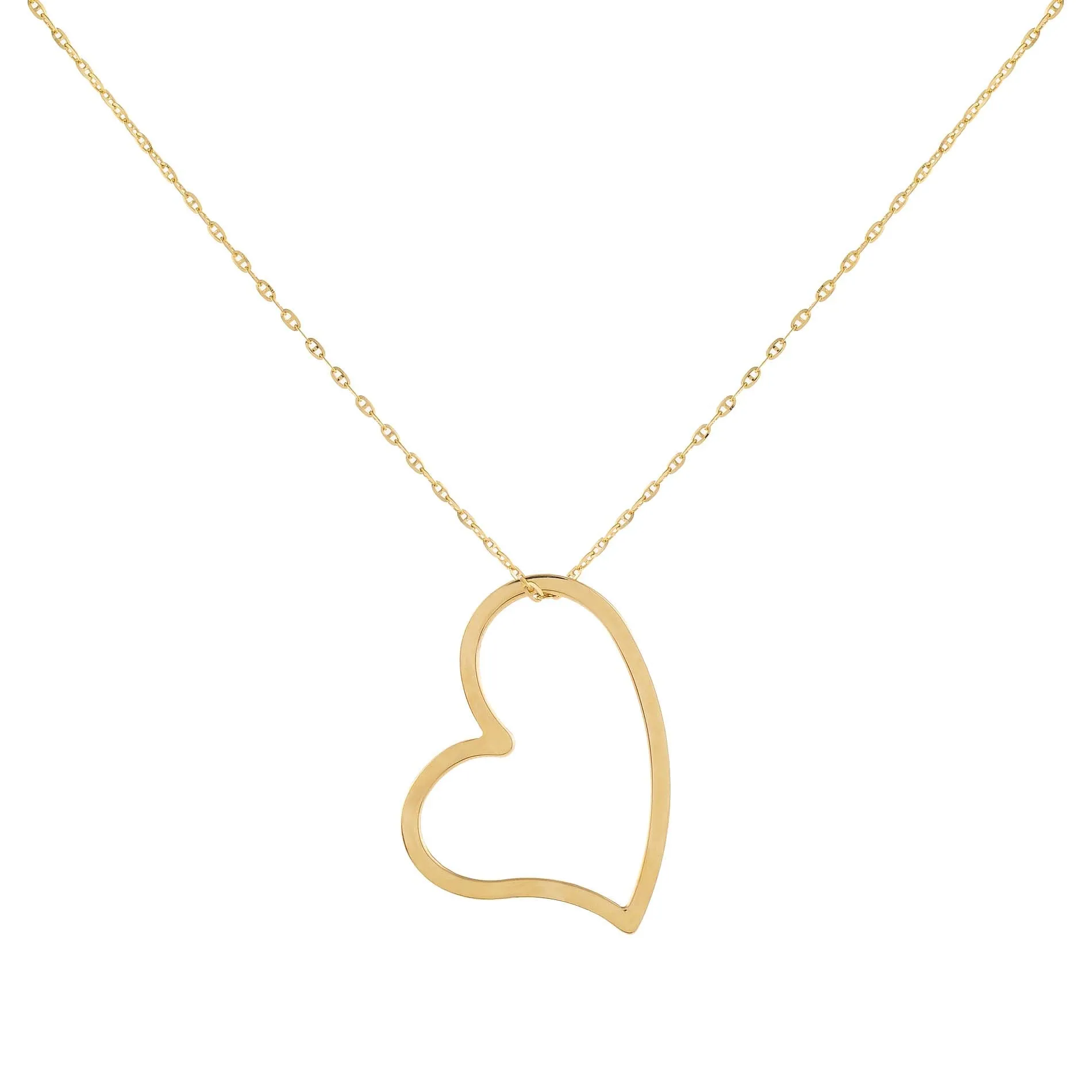 Open Heart Baby Gucci Necklace 14K