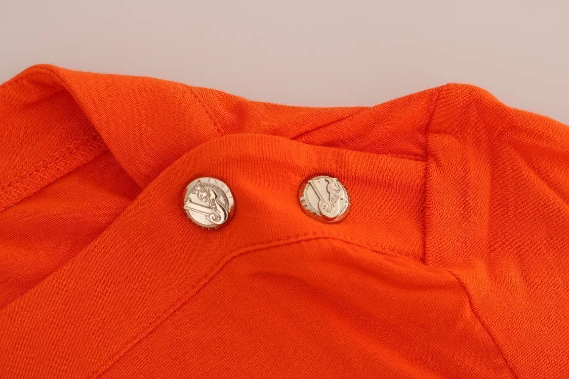 Orange Baroque Stretch Pullover Sweater