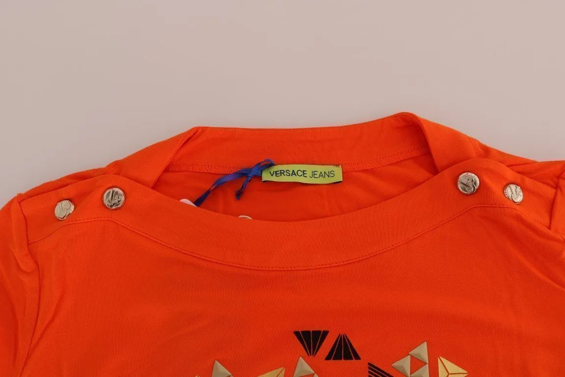 Orange Baroque Stretch Pullover Sweater