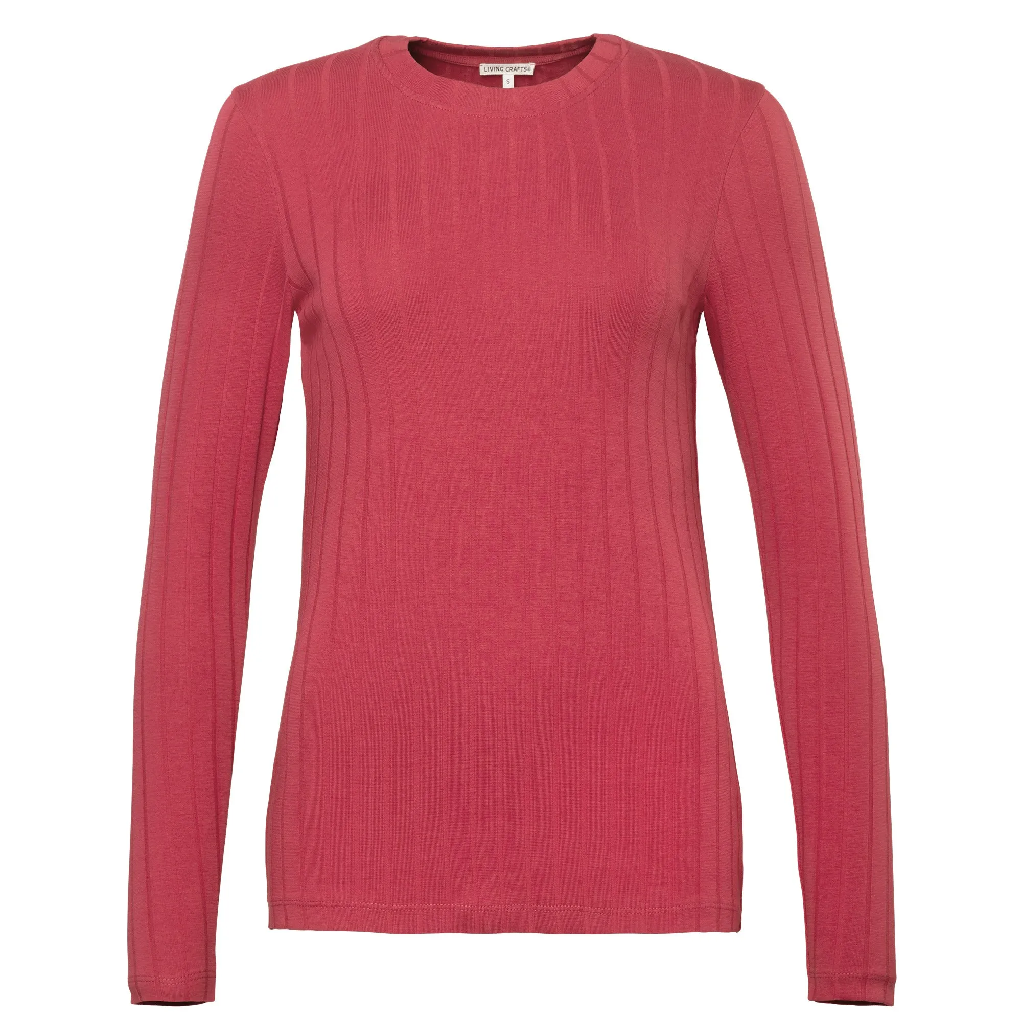 Organic Cotton Ribbed Long Sleeve T-shirt: Womens