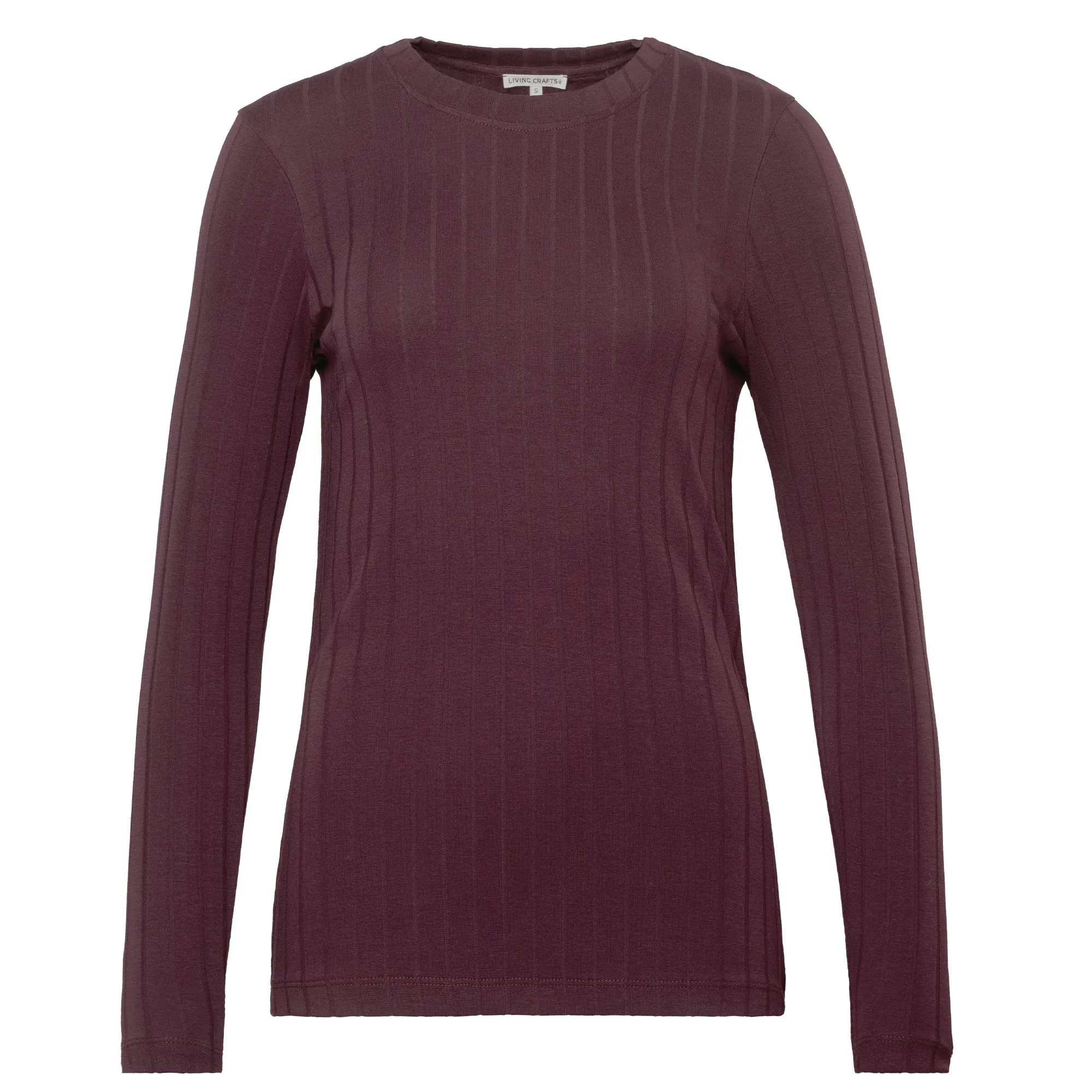 Organic Cotton Ribbed Long Sleeve T-shirt: Womens