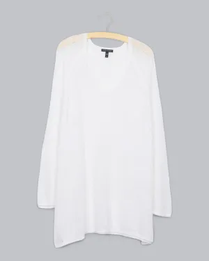 Organic Linen Reverse Grid Pullover