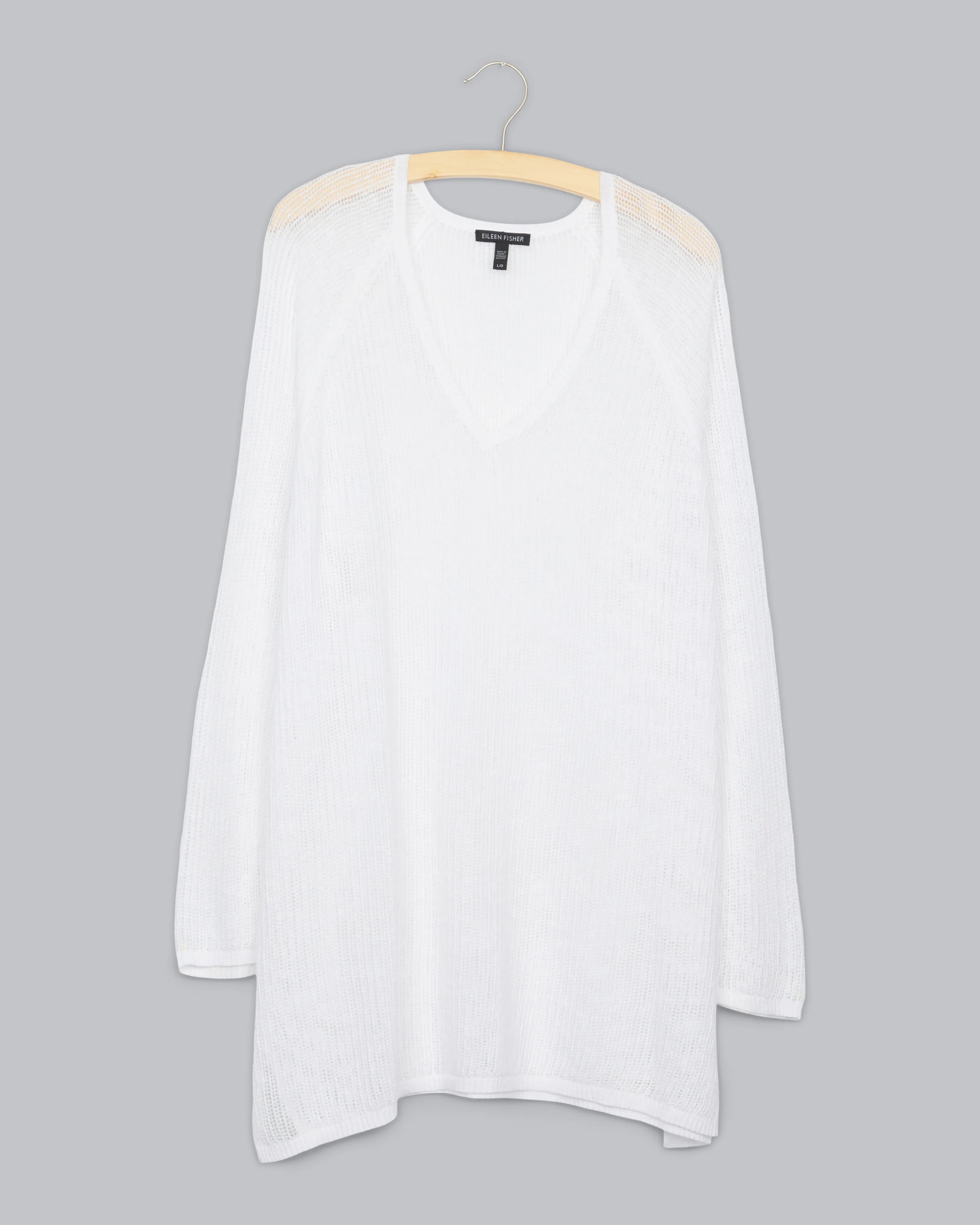 Organic Linen Reverse Grid Pullover