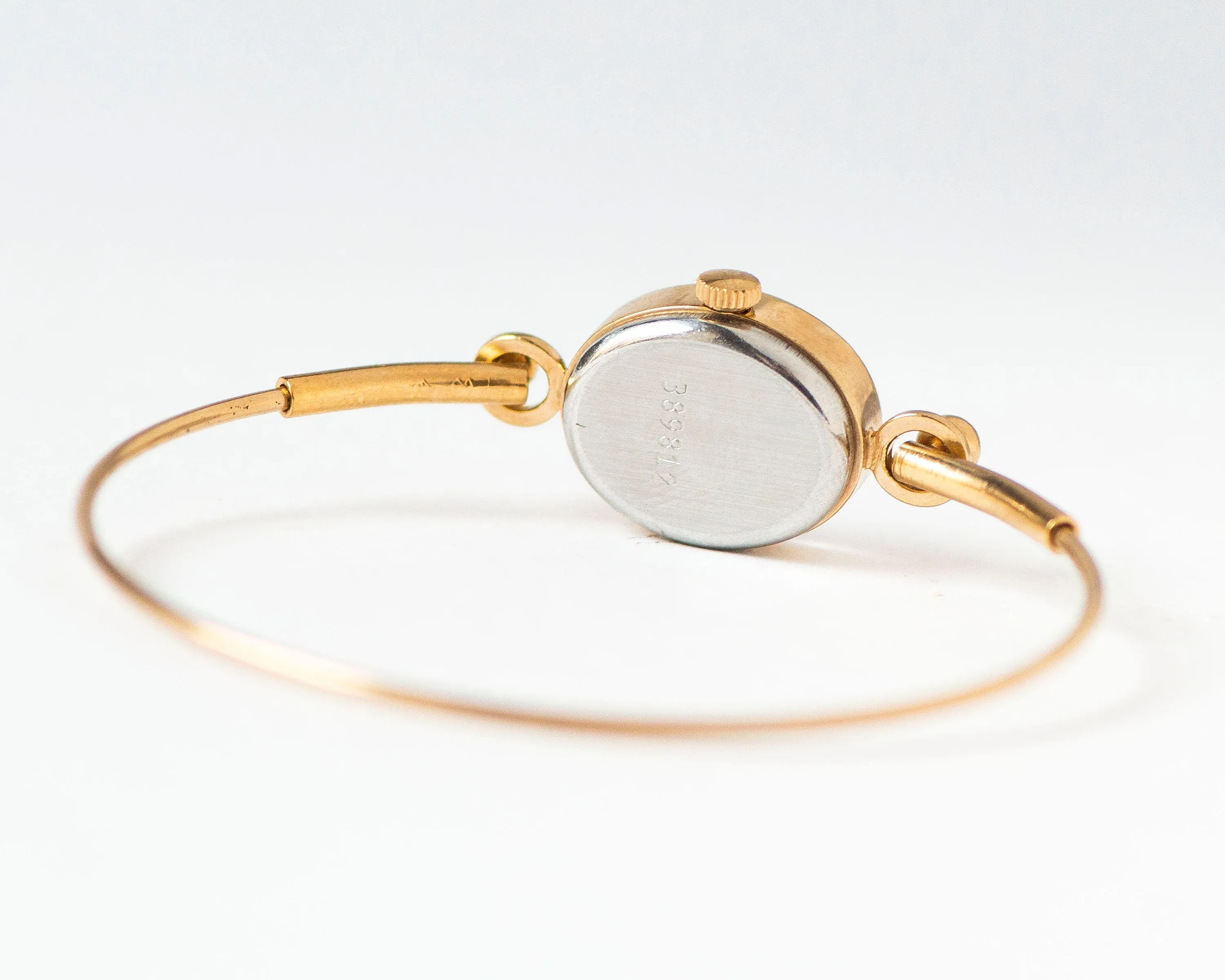 Oval cocktail wristwatch women tiny bracelet gold plated Seagull, evening watch black dial minimalist chic lady watch jewelry classic gift