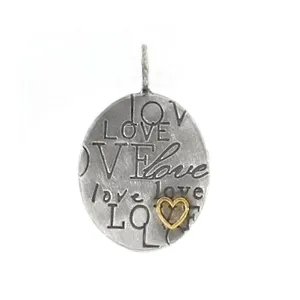 Oval Life and Love Pendant with Heart