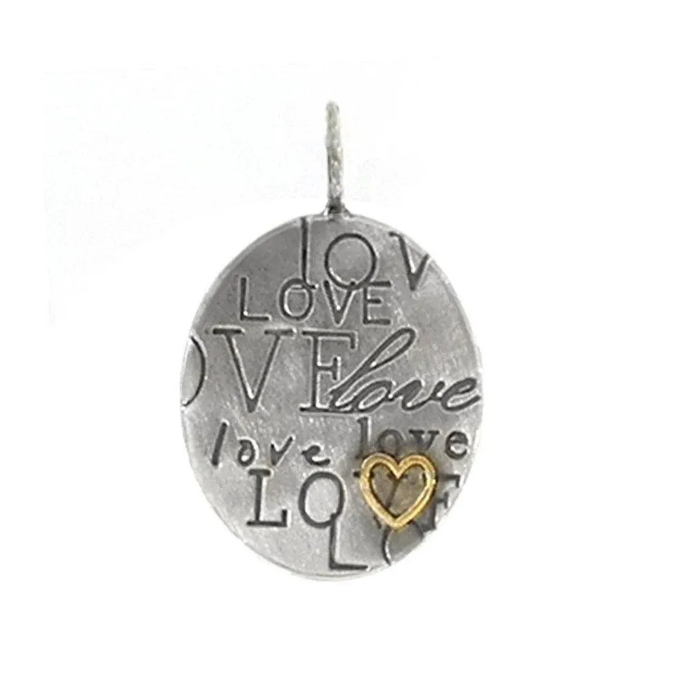 Oval Life and Love Pendant with Heart