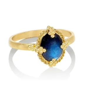 Oval Prong Moonstone Ring