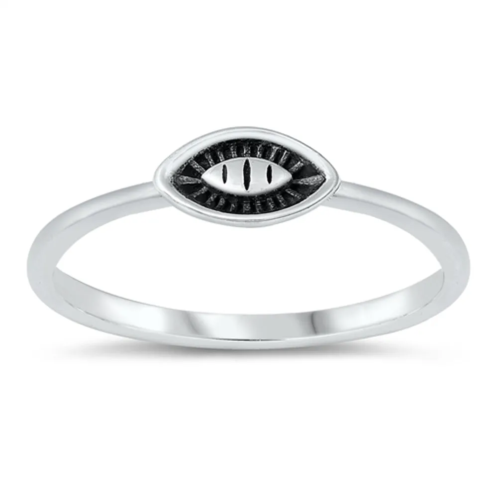 Oxidized Boho Eye Ring New .925 Sterling Silver Band Sizes 4-10