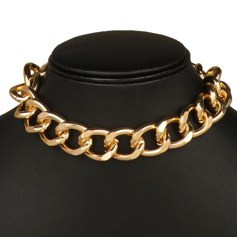 Pack of 2 Gold and Silver Chunky Chain Pendant