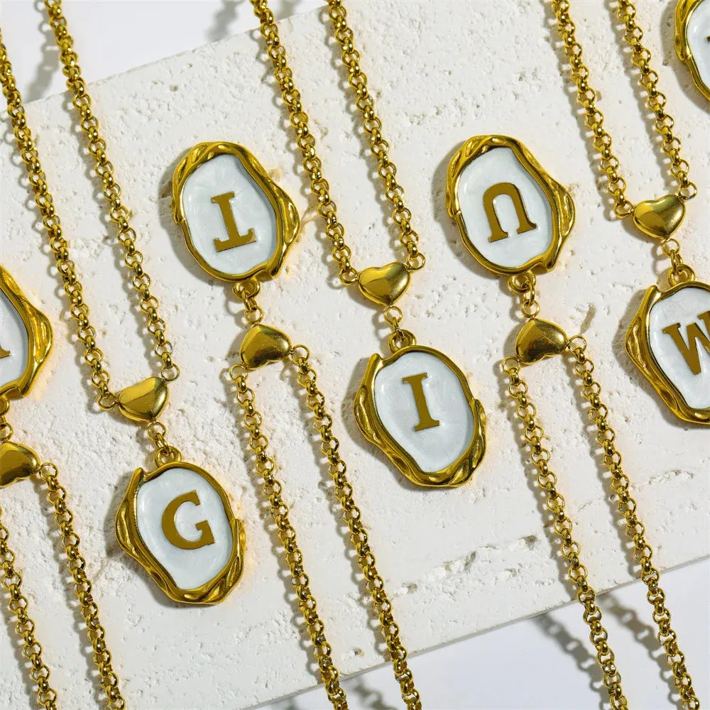Paint Blotch Initial Necklace