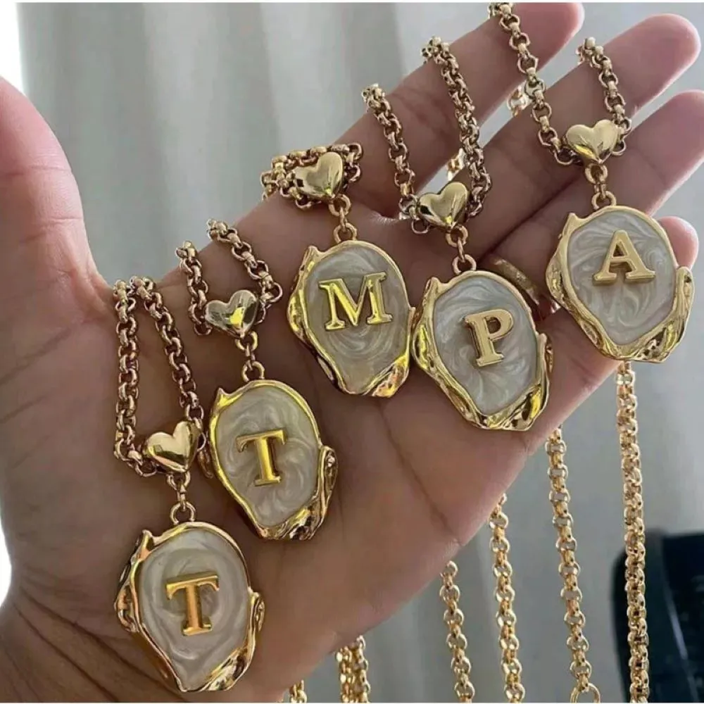 Paint Blotch Initial Necklace