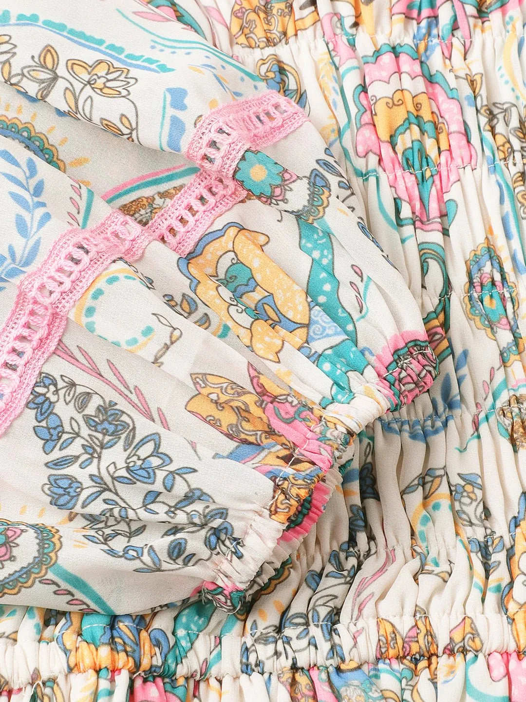 Paisley Print Fit & Flare Maxi Dress