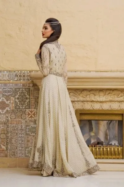 Pakistani Bridal Maxi in White Off White Color #N7093