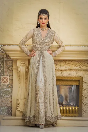 Pakistani Bridal Maxi in White Off White Color #N7093