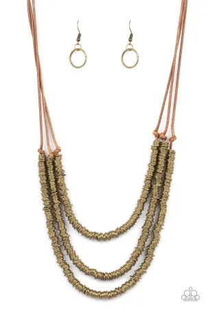Paparazzi RING to Reason - Brass Necklace