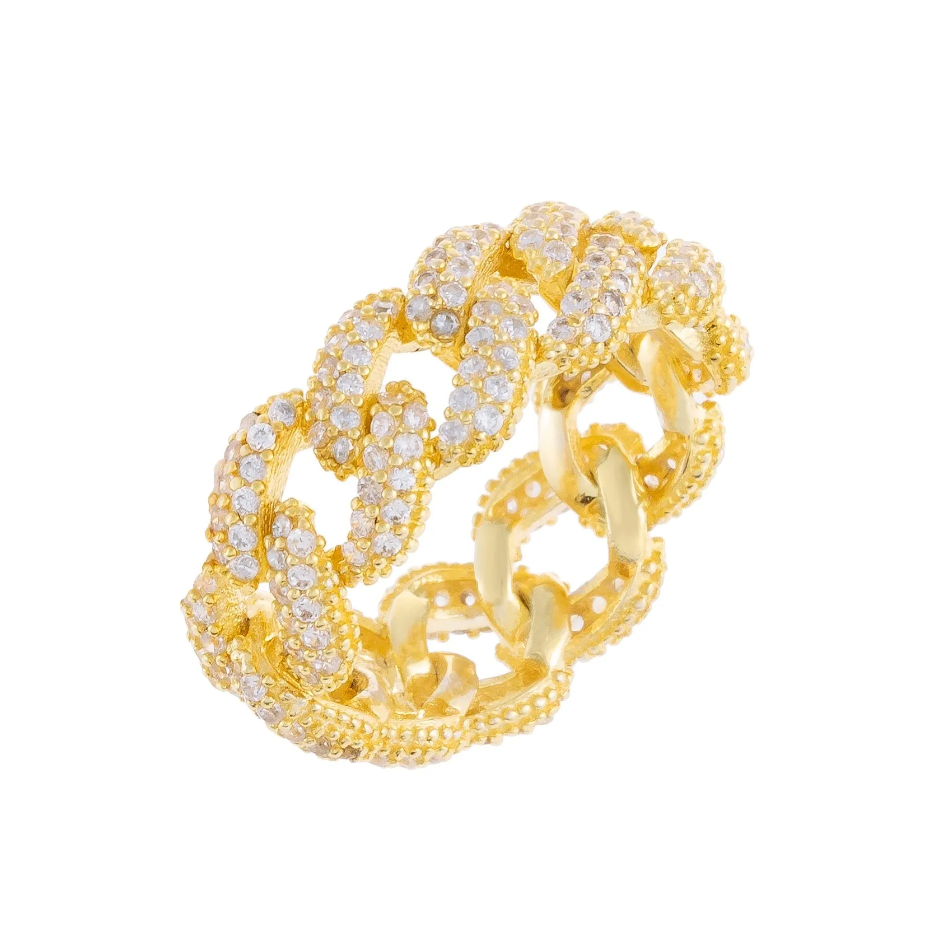 Pavé Chain Link Ring