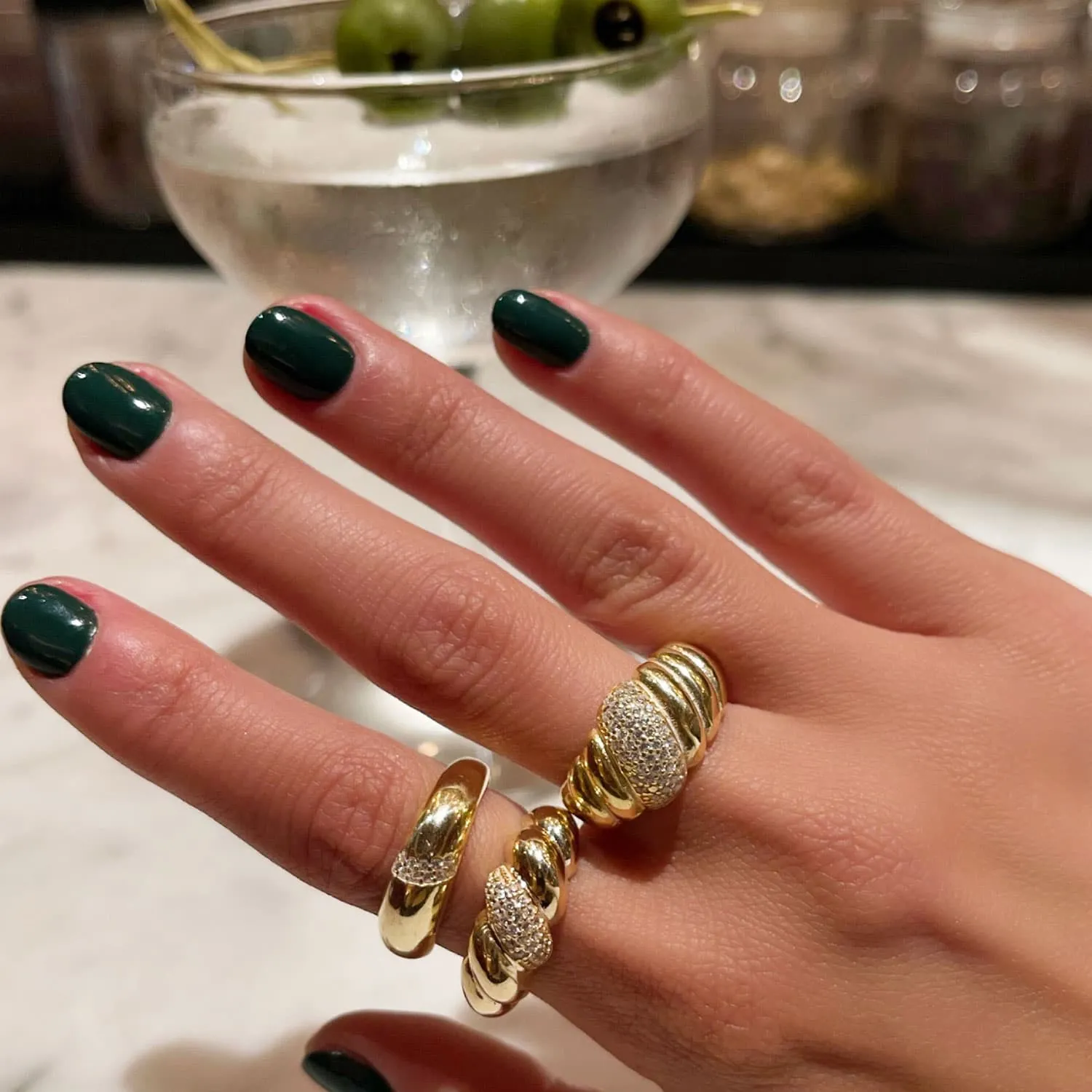 Pavé Puffed Braided Ring