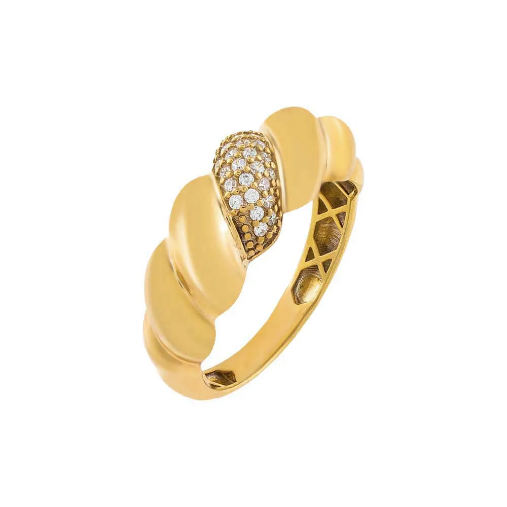 Pavé Puffed Braided Ring