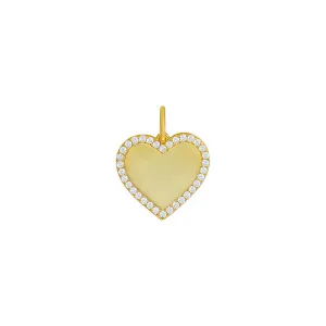 Pave Outlined Heart Necklace Charm