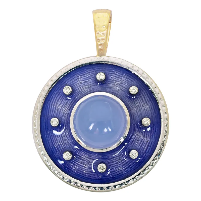 Pendant- Chalcedony and Diamond (Enamel)