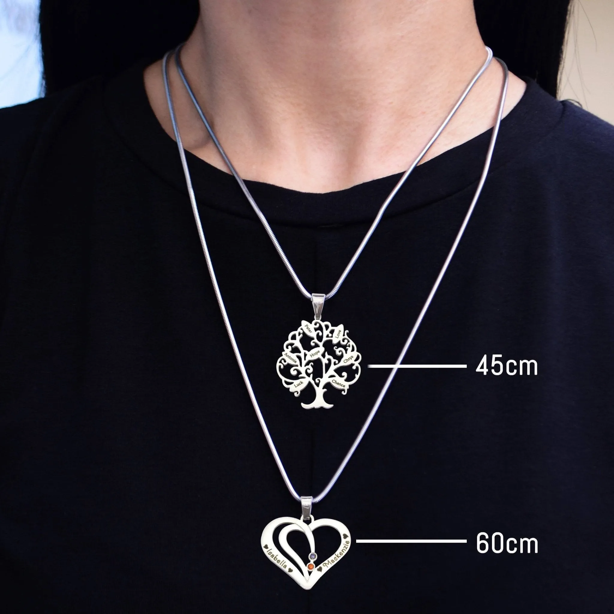 Penta Heart Puzzle - Five Personalised Necklaces