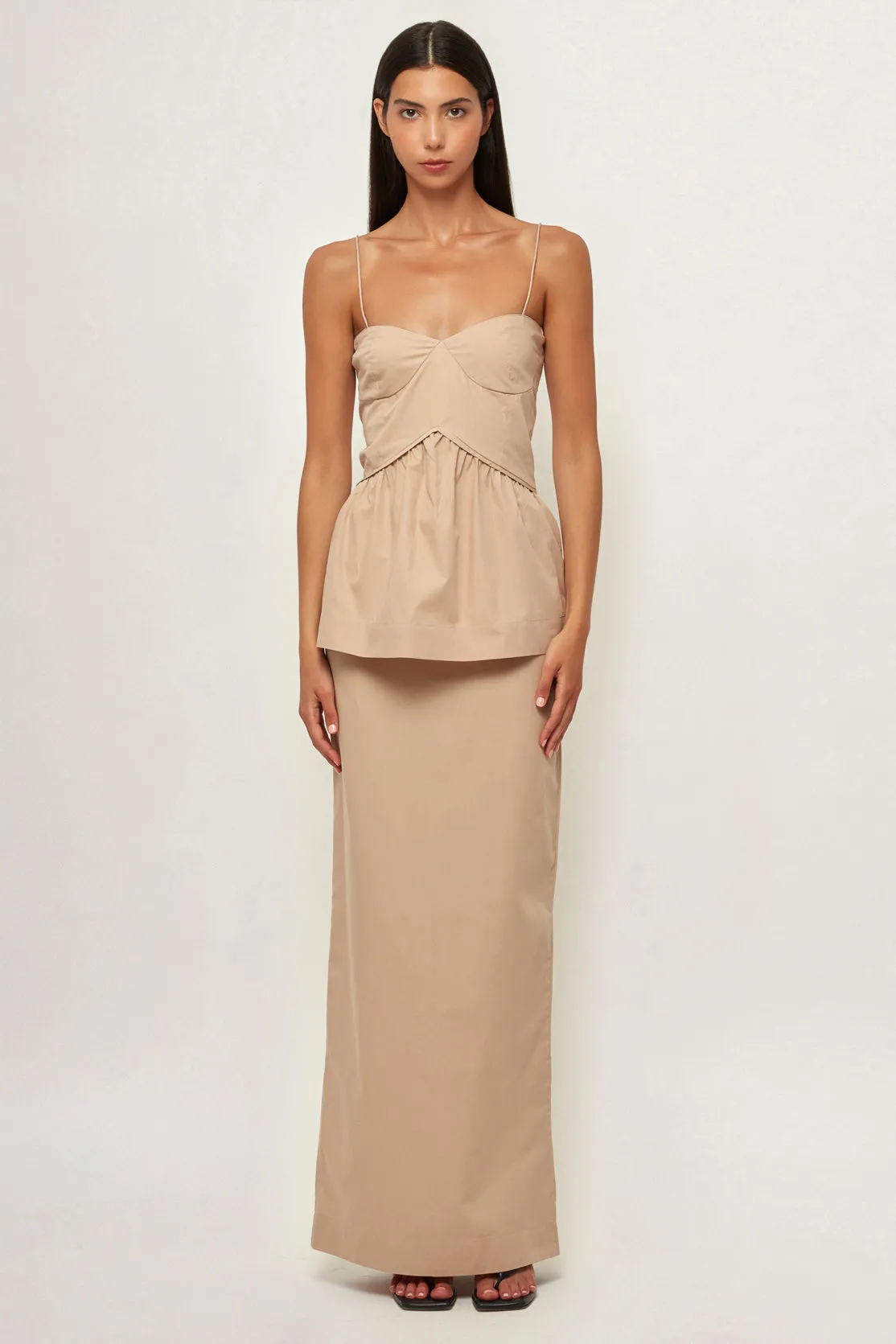 Peplum Top | Pencil Maxi Skirt