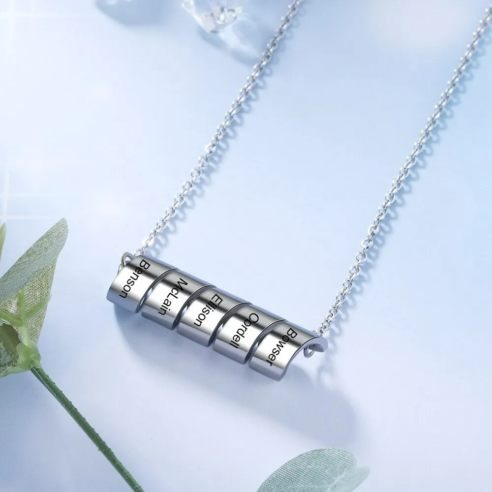 Personalized Engraved 5 Names Necklaces For Men