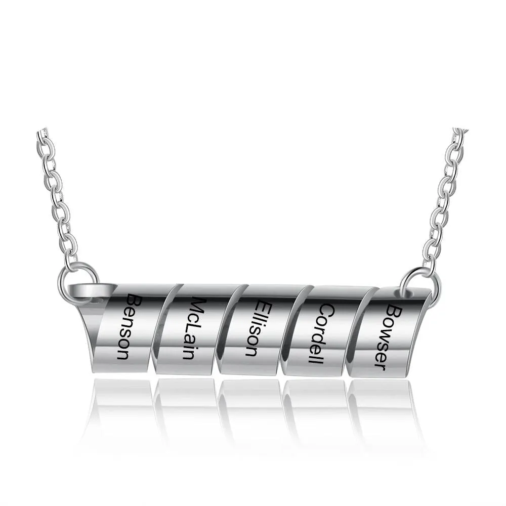 Personalized Engraved 5 Names Necklaces For Men