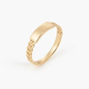 Personalized ID Engravable Cuban Links Band Promise Curb Chain Name Ring
