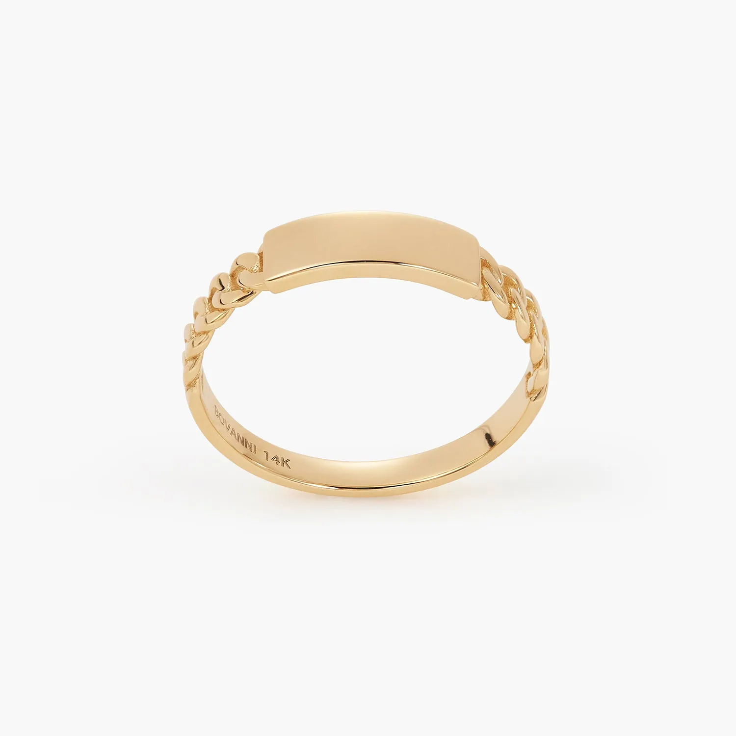 Personalized ID Engravable Cuban Links Band Promise Curb Chain Name Ring