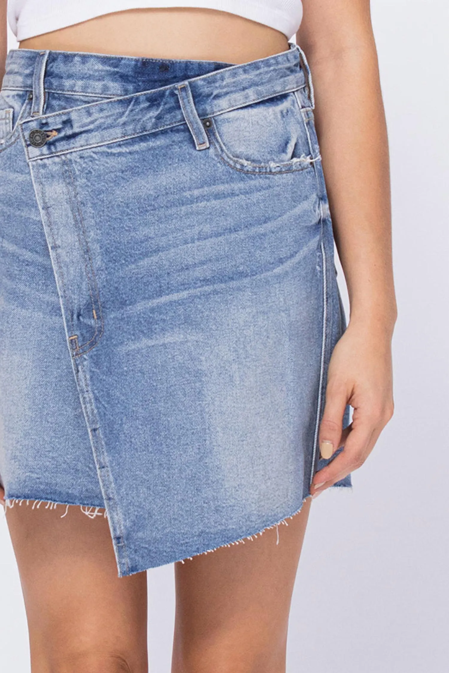 Peyton High Rise Slanted Mini Skirt