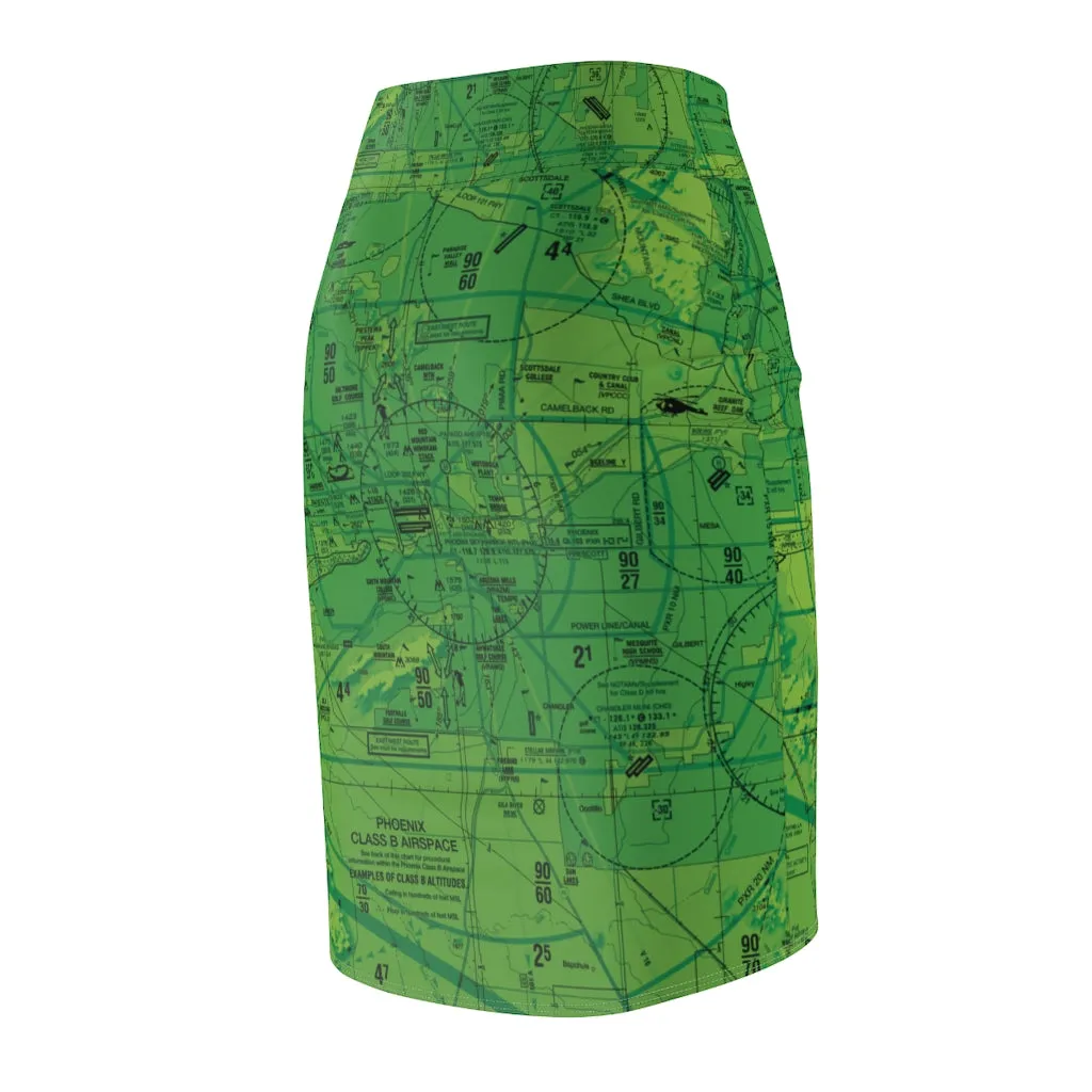Phoenix TAC Chart pencil skirt (green)