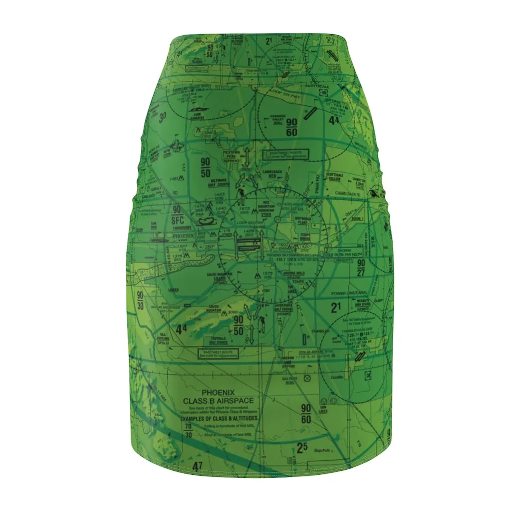Phoenix TAC Chart pencil skirt (green)