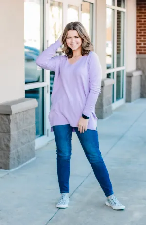 Piece of My Heart Sweater in Lavender