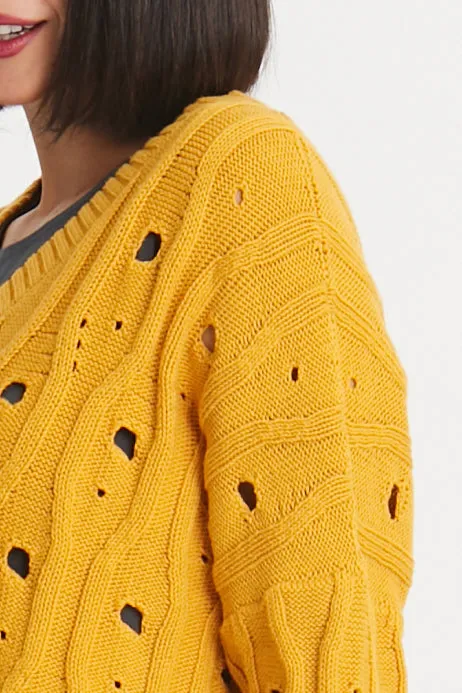 Pima Cotton "Moth" V Neck Sweater
