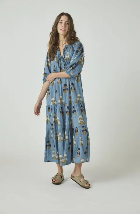 Pink Chicken Indria Maxi in Blue Flowerette
