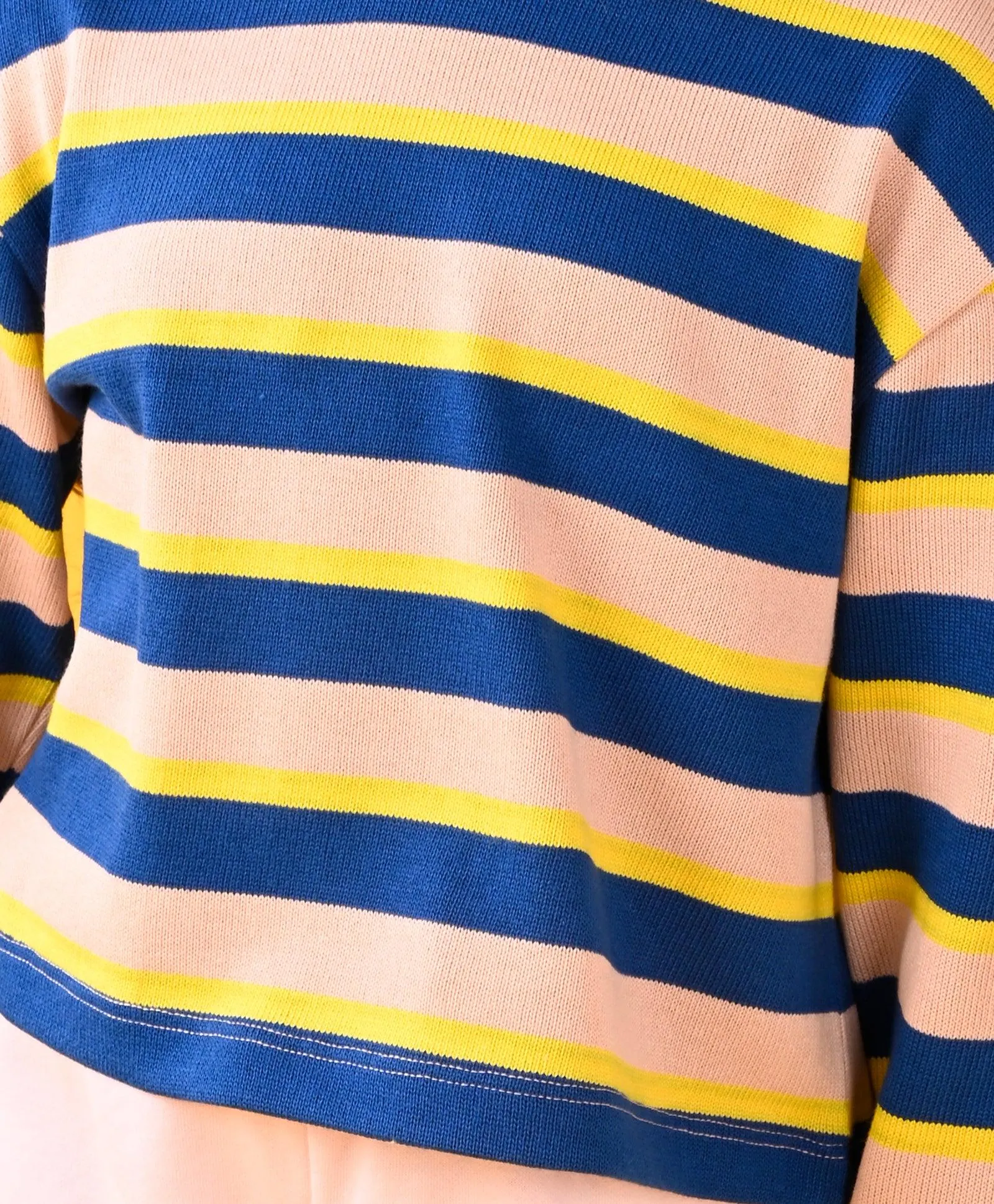 PINK YELLOW STRIPED LONG SLEEVES T-SHIRT - PINK