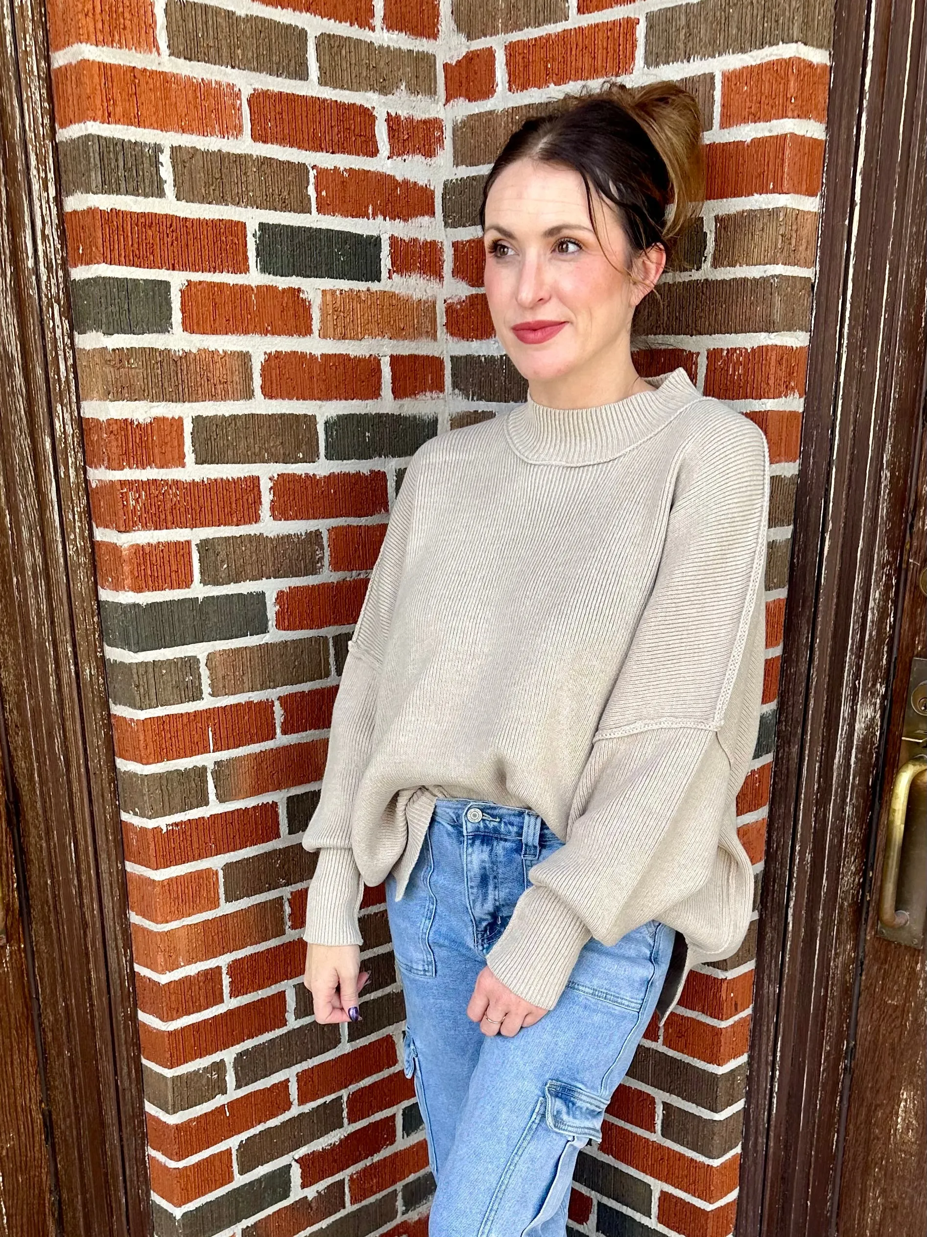 Plainly Perfect Sweater: Sand Beige