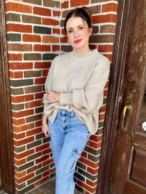 Plainly Perfect Sweater: Sand Beige