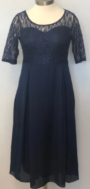PLUS LACE ROUND NECK MIDI DRESS