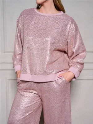 PLUS SIZE LONG SLEEVE SEQUINS PULLOVER SWEATER