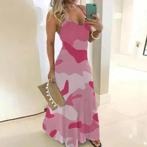 Plus Sizes Camouflage Women Long Dresses