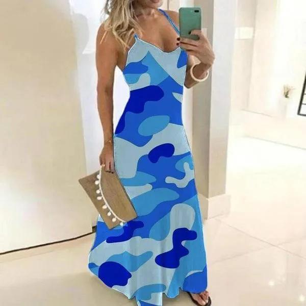 Plus Sizes Camouflage Women Long Dresses