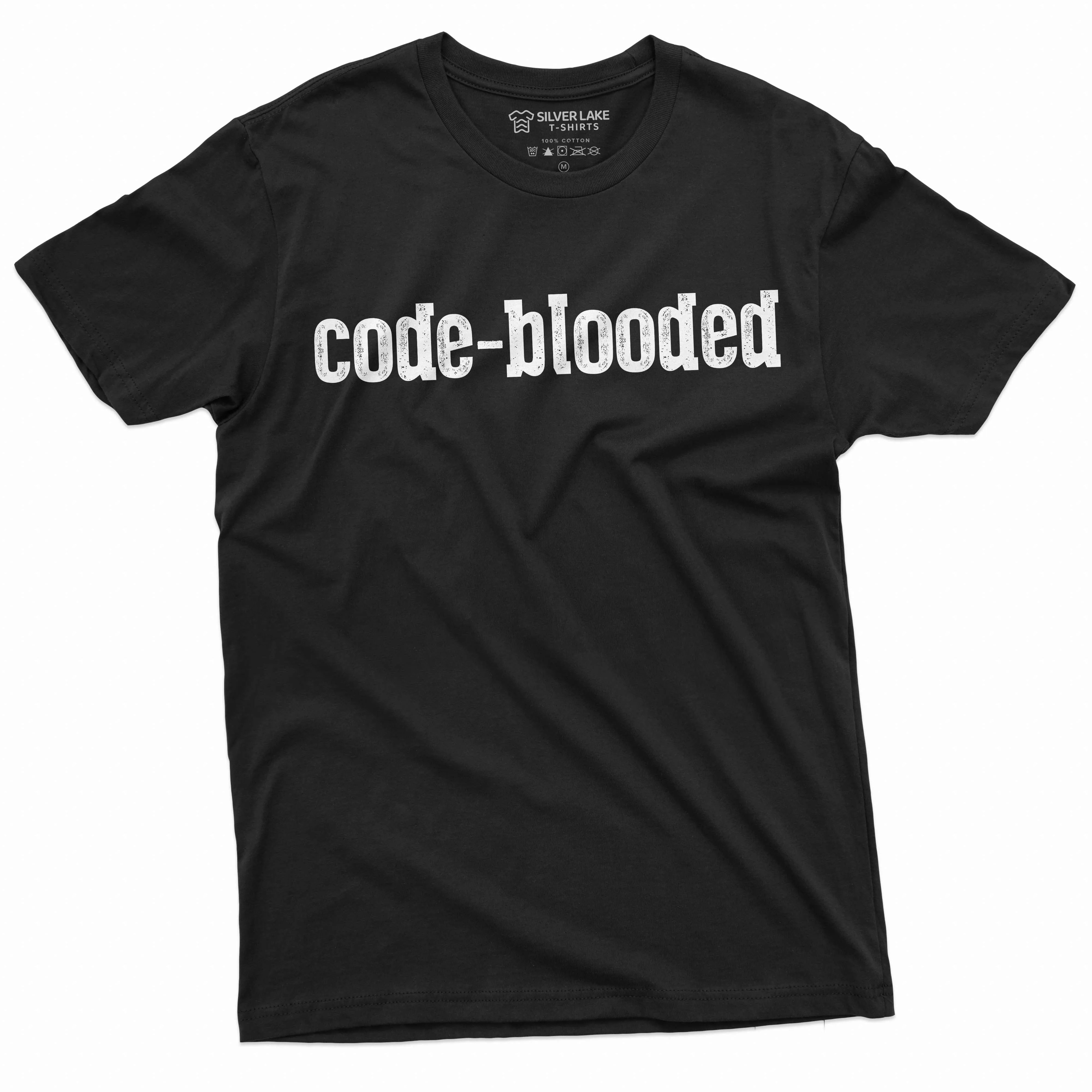 Programmer funny T-shirt code-blooded coding software engineer developer humorous tee