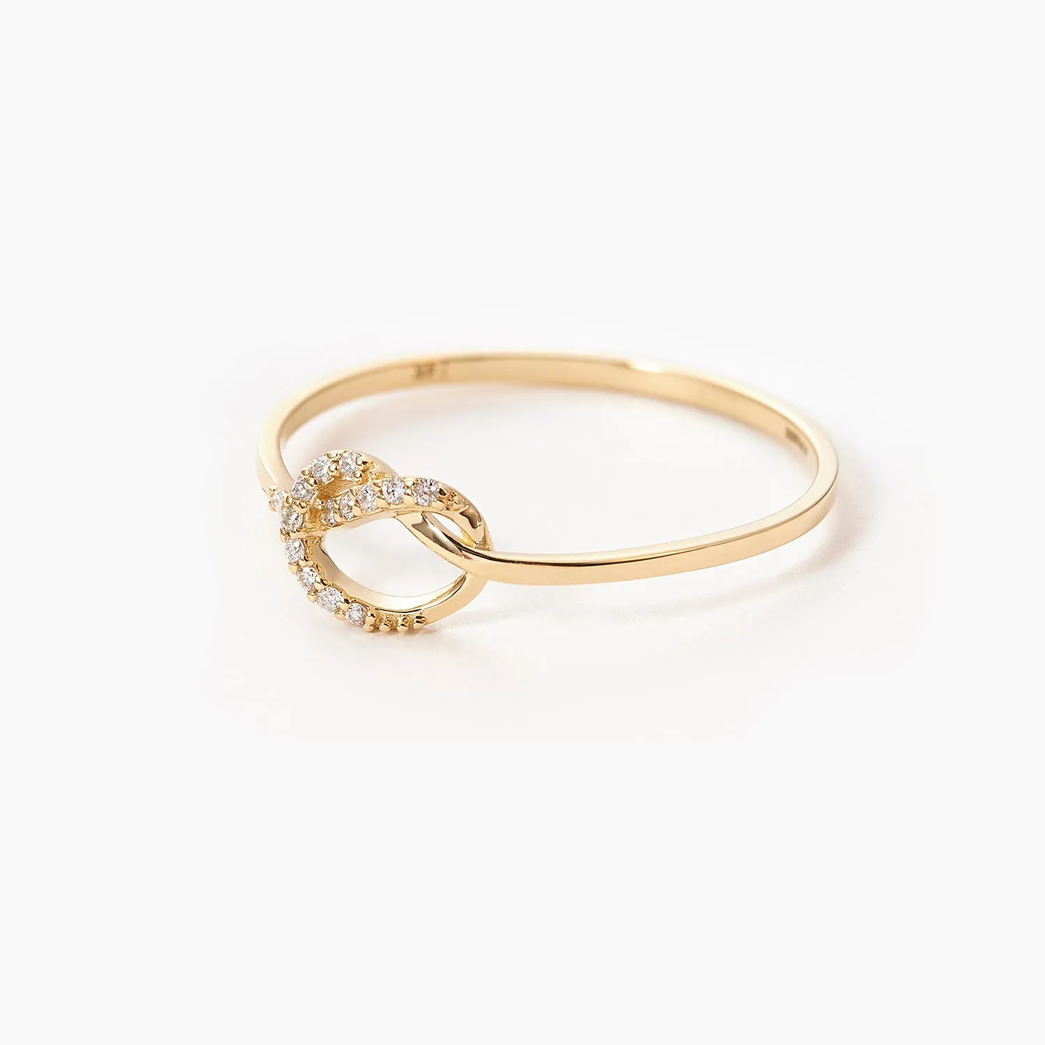 Promise Heart Knot Rings with diamond - Heart Knot Ring