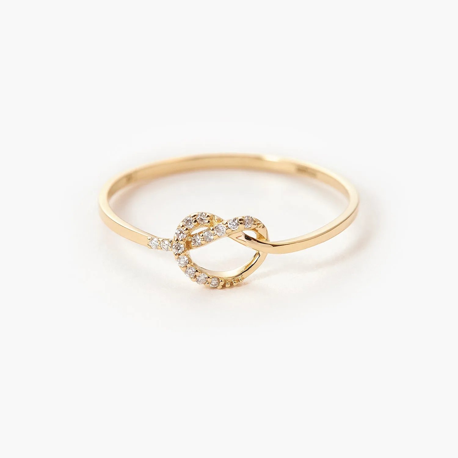Promise Heart Knot Rings with diamond - Heart Knot Ring