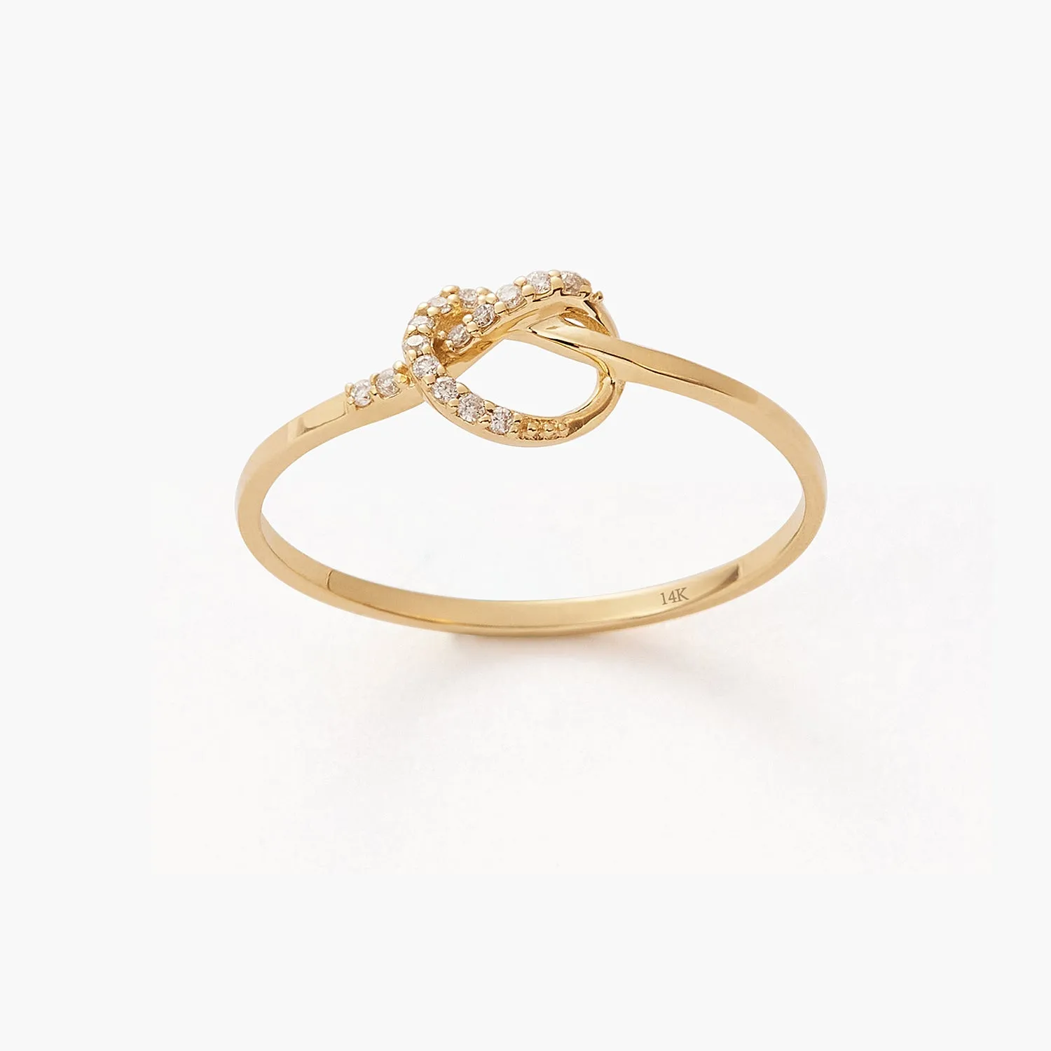 Promise Heart Knot Rings with diamond - Heart Knot Ring