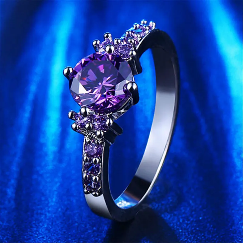 Purple Amethyst Silver Ring