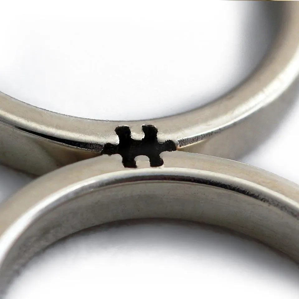 Puzzle engagement ring set