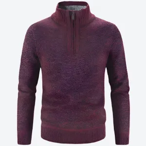 Quarter-Zip Knitted Pullover Sweaters